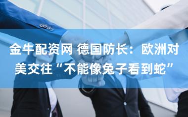 金牛配资网 德国防长：欧洲对美交往“不能像兔子看到蛇”