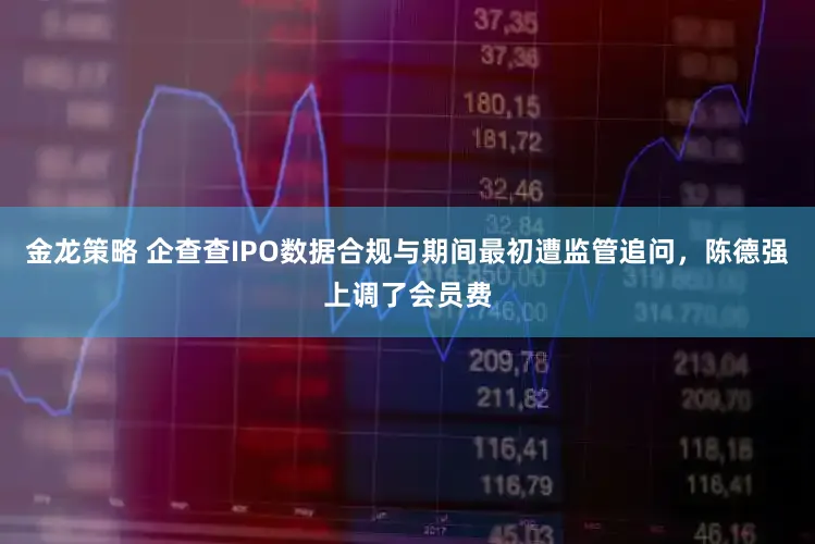 金龙策略 企查查IPO数据合规与期间最初遭监管追问，陈德强上调了会员费