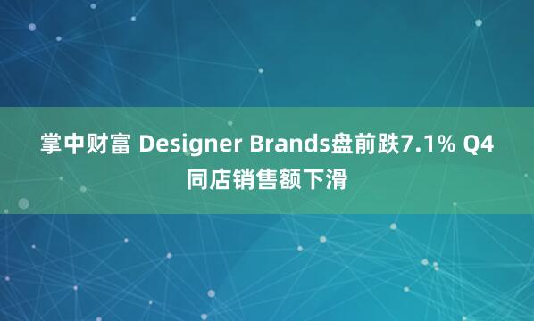 掌中财富 Designer Brands盘前跌7.1% Q4同店销售额下滑